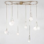 Люстра в стиле постмодерн цвета латуни с изогнутым стеклом clamp 7 ImperiumLoft 73430-22