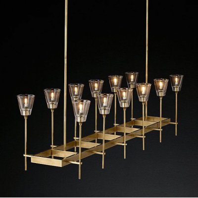 Люстра RH TORCHE DE VERRE Linear Chandelier 12 ImperiumLoft 74929-22