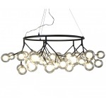 Люстра КАУКАС черная (белые плафоны) d105 h40 G4 67,5W (Led лампы в комплекте, 4000K) Kink light 07526-54а,19