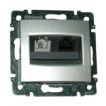 Legrand Valena Бел Розетка двойная комп.(RJ45) 1-ая 5 кат UTP + ТЛФ 1-ая (RJ11) 770080