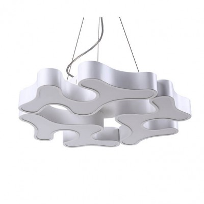 Подвесной светильник диммируемый КЛЯКСА белый d62 h150 Led 87W (3000-6000K) пульт ДУ Kink light 78259