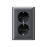 Gira S-55 Антрацит Розетка 2-я с/з с пиктограммой (G78328)