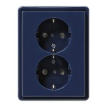 Gira S-Color Синий Розетка 2-ая с/з, с установочной рамкой (G78346)