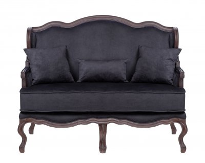 Двухместный дизайнерский диван Brody Double Black MAK interior 7LV1844-dwb Черный