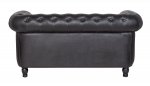 Диван из черной кожи Chesterfield Black Leather 2S MAK interior 7LV24004-2-BGL Черный