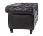 Диван из черной кожи Chesterfield Black Leather 2S MAK interior 7LV24004-2-BGL Черный