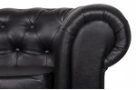 Диван из черной кожи Chesterfield Black Leather 2S MAK interior 7LV24004-2-BGL Черный