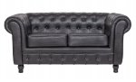 Диван из черной кожи Chesterfield Black Leather 2S MAK interior 7LV24004-2-BGL Черный