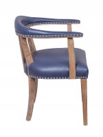 Мягкий стул с подлокотниками Tanner Blue Leather MAK interior 7LV262-BL Синий