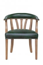 Мягкий стул с подлокотниками Tanner Green Leather MAK interior 7LV262-GR Зеленый