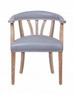 Мягкий стул с подлокотниками Tanner Gray Leather MAK interior 7LV262-G Серый