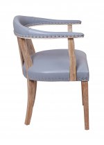 Мягкий стул с подлокотниками Tanner Gray Leather MAK interior 7LV262-G Серый