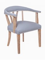 Мягкий стул с подлокотниками Tanner Gray Leather MAK interior 7LV262-G Серый