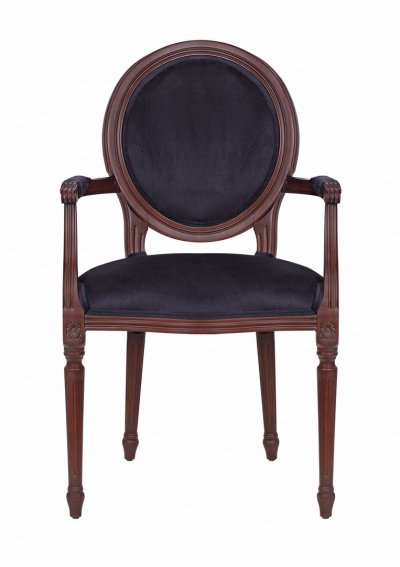 Мягкий стул с подлокотниками Delo Kora Arm Black MAK interior 7LVCF-1916B-BC Черный