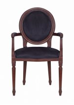 Мягкий стул с подлокотниками Delo Kora Arm Black MAK interior 7LVCF-1916B-BC Черный