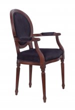 Мягкий стул с подлокотниками Delo Kora Arm Black MAK interior 7LVCF-1916B-BC Черный