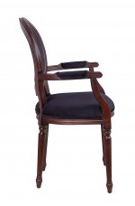 Мягкий стул с подлокотниками Delo Kora Arm Black MAK interior 7LVCF-1916B-BC Черный