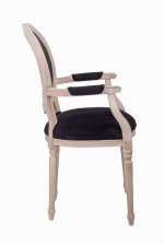 Мягкий стул с подлокотниками Delo Arm Black Velvet MAK interior 7LVCF-1916B-BV Черный