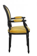 Мягкий стул с подлокотниками Delo Kora Arm Yellow MAK interior 7LVCF-1916B-YL Желтый