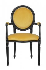 Мягкий стул с подлокотниками Delo Kora Arm Yellow MAK interior 7LVCF-1916B-YL Желтый