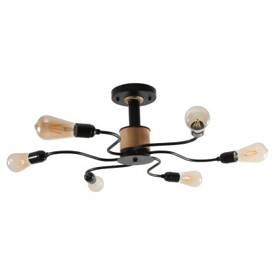 Люстра лофт стиля Экономсвет 80004/6BK+WD