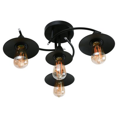 Потолочный светильник лофт 80007/4BK BK Экономсвет