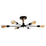 Потолочный светильник лофт Экономсвет 80008/6BK+WD