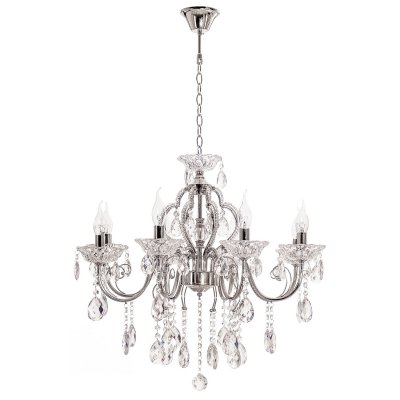 Люстра классическая с хрусталем Экономсвет 8010/8CR WT