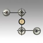 8059/4C COMFI LN24 черный, медь/дымчатый металл/стекло Люстра потолочная E27 4*60W 220V EMINA