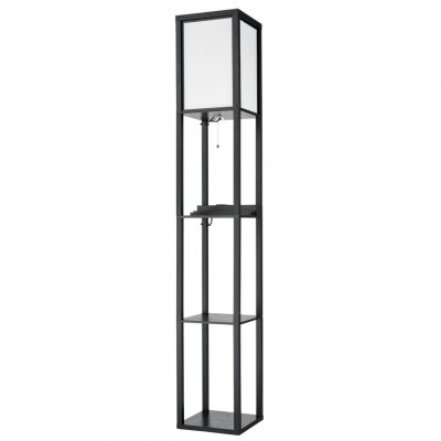 Торшер деревянный с полочками Lumion 8093/1F PRACTIC черный