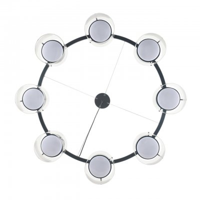 8232/8Y COMFI LN25 193 черный/прозрачный, металл/стекло Светильник подвесной LED GX70 8*10W 220V NATALINA