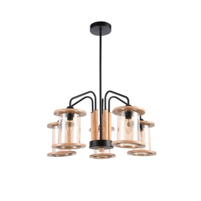 

Светильник Colosseo 82413/5C черный/светлое дерево E14 5*60W, 82413/5C