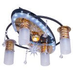 Люстра в стиле Космос Экономсвет 8257/4+1BK GD RC LED