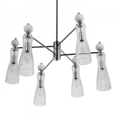 8268/6 NEOCLASSI хром/белый/прозрачный, металл/керамика/стекло Люстра Е14 6*40W 220V EMILY