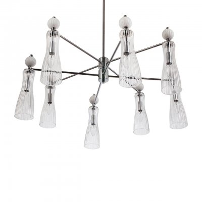 8268/8 NEOCLASSI хром/белый/прозрачный, металл/керамика/стекло Люстра Е14 8*40W 220V EMILY