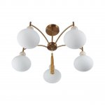 8272/5C NEOCLASSI латунь/бежевый/белый, металл/керамика/стекло Люстра потолочная Е14 5*40W 220V GLORIYA