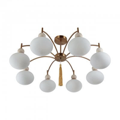 8272/8C NEOCLASSI латунь/бежевый/белый, металл/керамика/стекло Люстра потолочная Е14 8*40W 220V GLORIYA