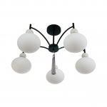 8273/5C NEOCLASSI черный, серый/белый металл, керамика/стекло Люстра потолочная Е14 5*40W 220V GLORIYA