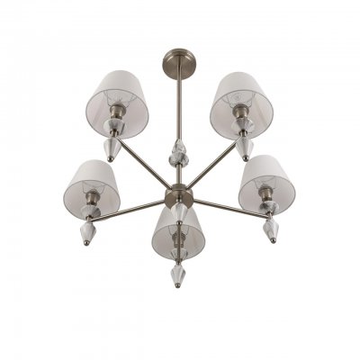 8274/5 CLASSI никель/белый/серый, металл/керамика/ткань Люстра Е14 5*40W 220V VERMONT