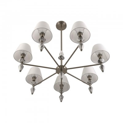 8274/7 CLASSI никель/белый/серый, металл/керамика/ткань Люстра Е14 7*40W 220V VERMONT