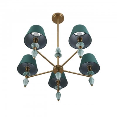 8275/5 CLASSI латунь/зеленый, металл/керамика/ткань Люстра Е14 5*40W 220V VERMONT