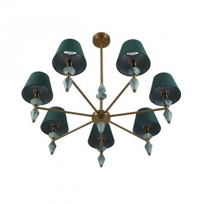 8275/7 CLASSI латунь/зеленый, металл/керамика/ткань Люстра Е14 7*40W 220V VERMONT