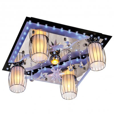 Потолочный светильник Экономсвет 8276/4+1BK+CR RC WT LED