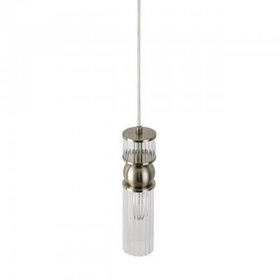 8277/1A MODERNI сатин никель/прозрачный, металл/стекло Подвес Е14 1*40W 220V DENVER