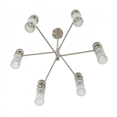 8277/6 MODERNI сатин никель/прозрачный, металл/стекло Люстра Е14 6*40W 220V DENVER