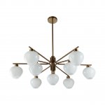 8278/9 MODERNI латунь/белый, металл/стекло Люстра Е14 9*40W 220V CARMELA