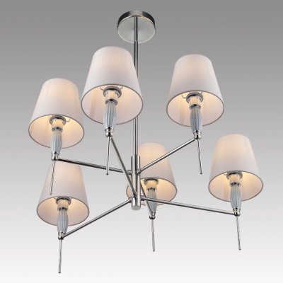 8279/6 CLASSI хром/серый, металл/керамика/текстиль Люстра Е14 6*40W 220V KARMEN