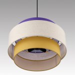 8281/4 MODERNI черный/фиолетовый/бежевый/желтый, металл/текстиль Светильник подвесной E14 4*40W 220V PALERMO