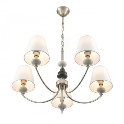 8283/5 CLASSI никель/белый, металл/керамика/текстиль Люстра Е14 5*40W 220V KENTUKI