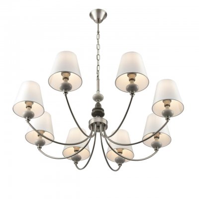 8283/8 CLASSI никель/белый, металл/керамика/текстиль Люстра Е14 8*40W 220V KENTUKI